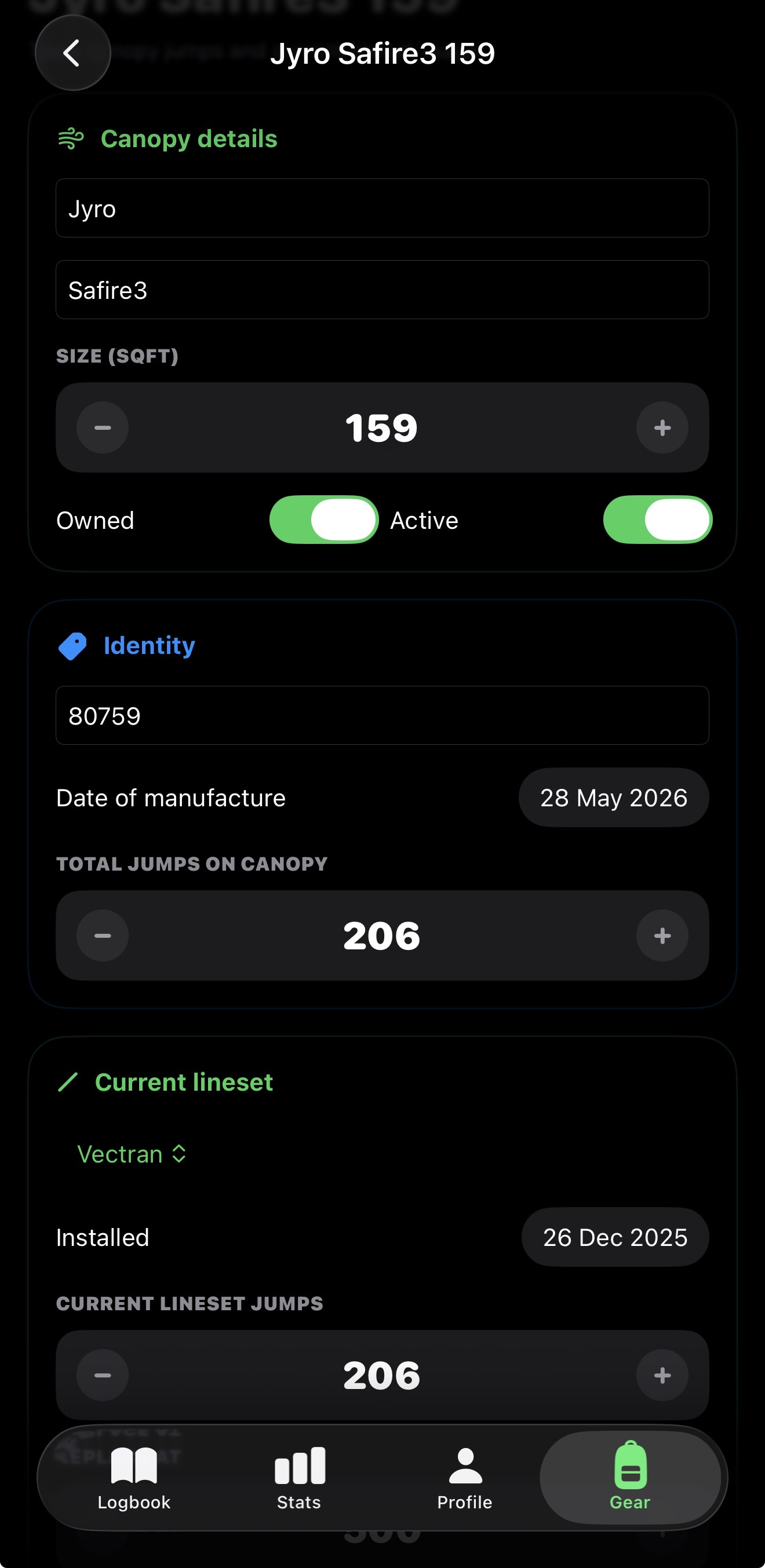 BreakOff reserve detail screen with repack interval