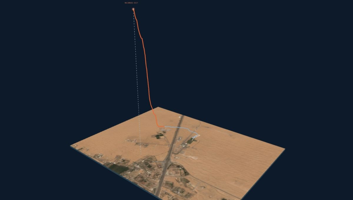 Recorded Garmin flight over Dubai Desert Campus, reconstructed from the original FIT file